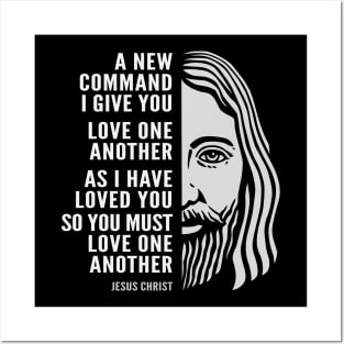 Jesus Christ Inspirational Quote: Love One Another Posters and Art